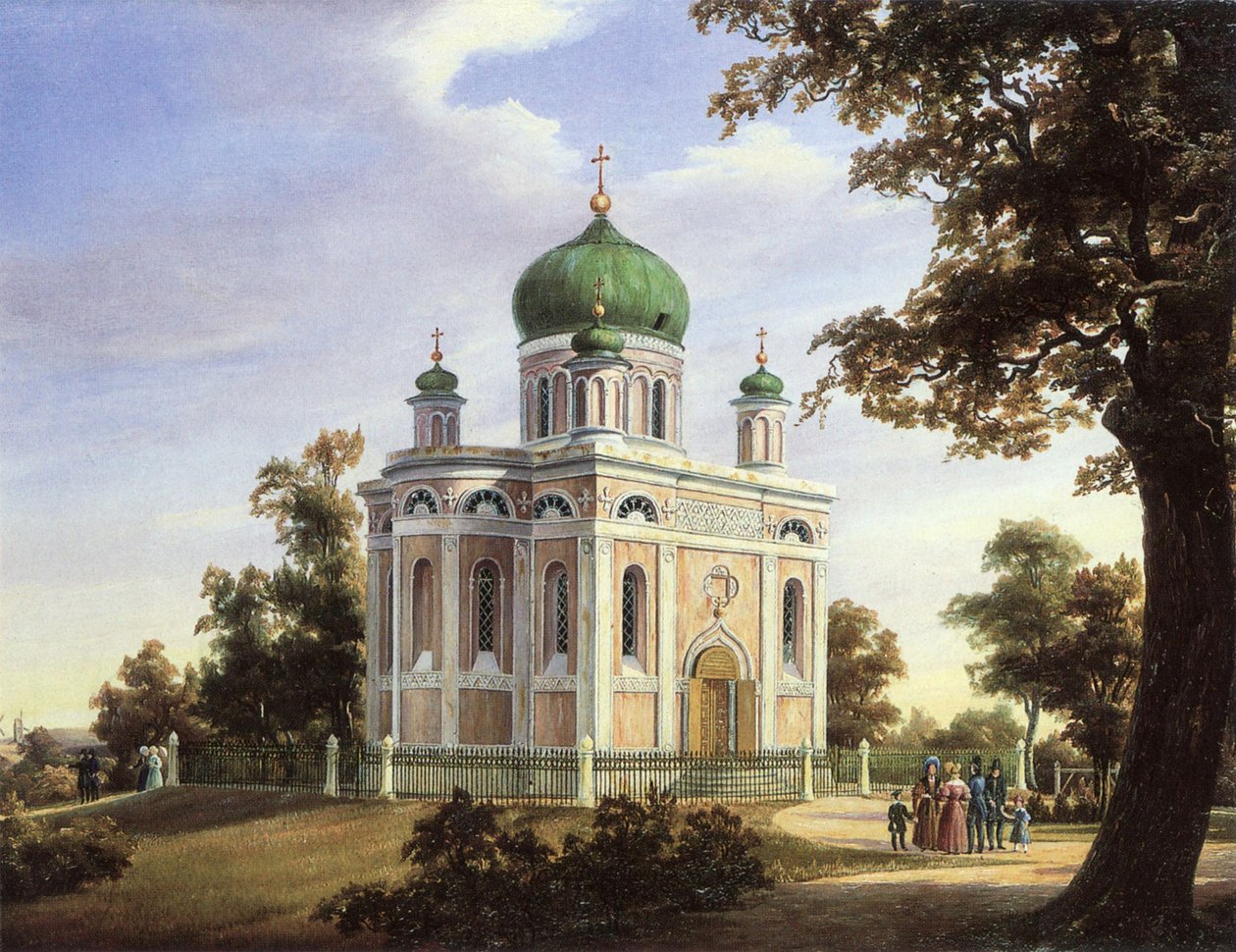 Igreja Alexander Nevsky em Potsdam, 1838 de Carl Daniel Freydanck