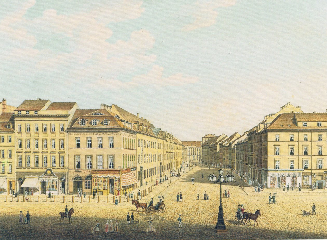 Vista do Castelo Real de Berlim para a Breite Straße de Carl Daniel Freydanck