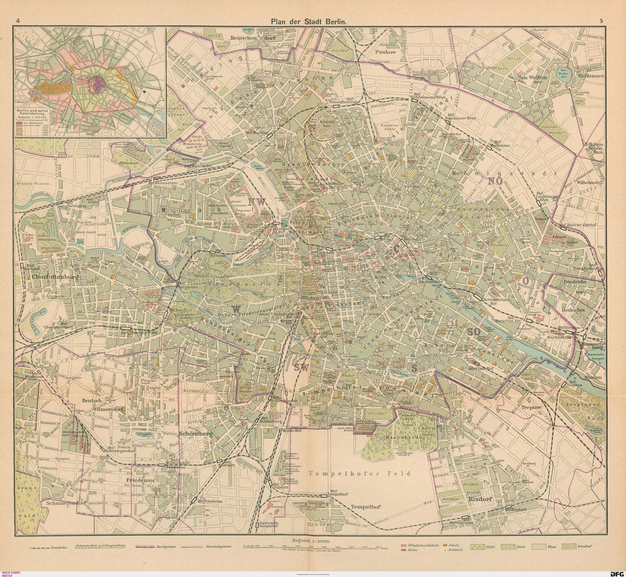 Plano da cidade de Berlim de Carl Diercke