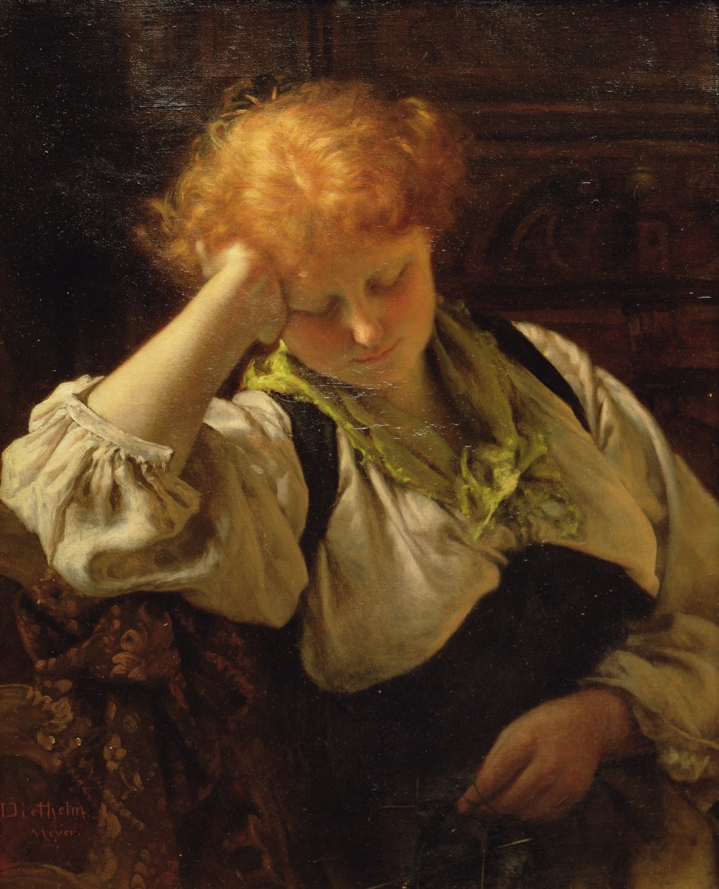 A soneca da tarde (óleo sobre tela) de Carl Diethelm Meyer