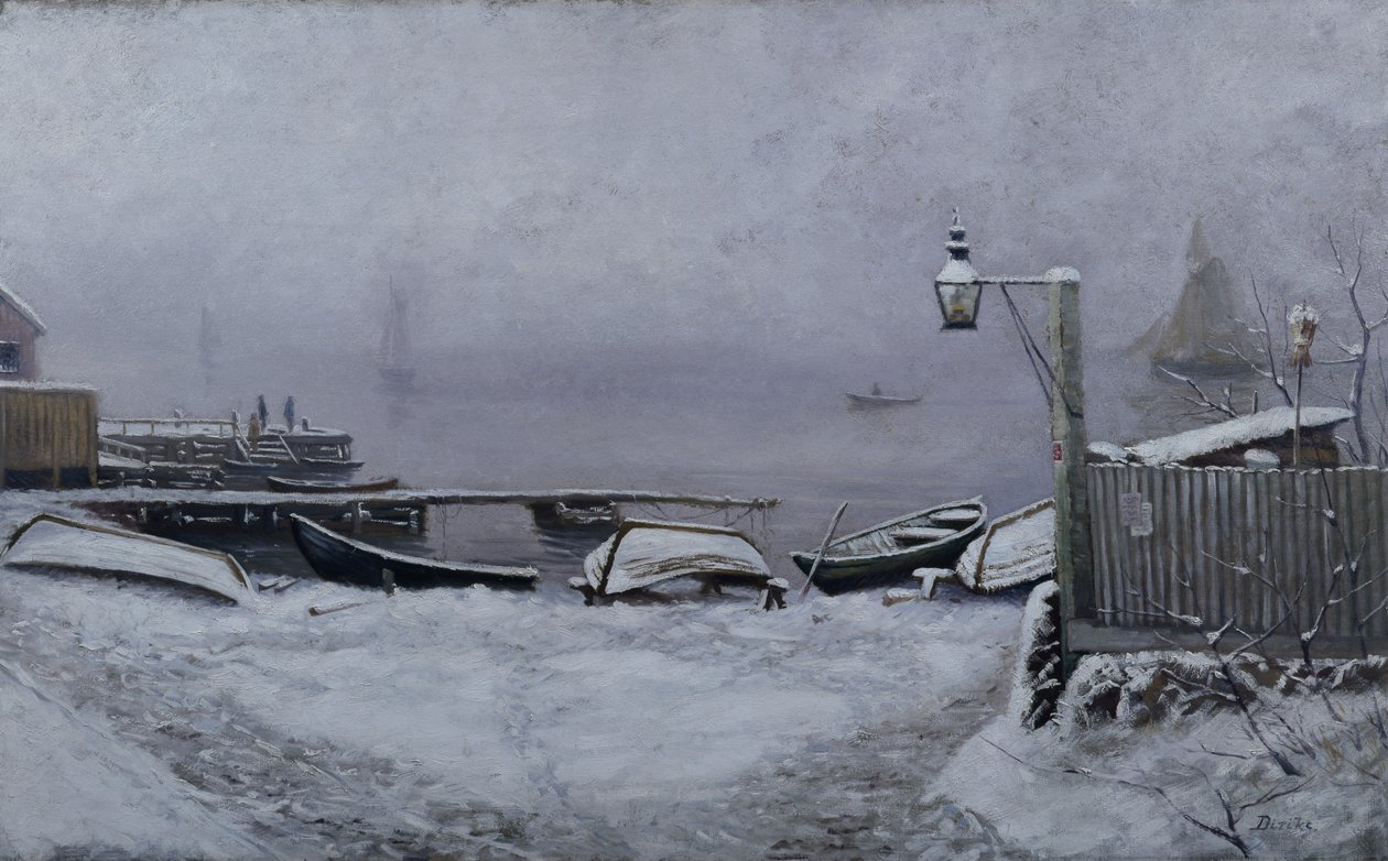 Dia de Dezembro próximo de Drøbak de Carl Edvard Diriks