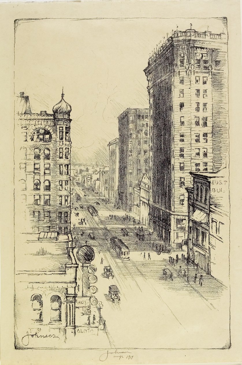 Avenida Hennepin abaixo da Sixth Street de Carl Edward Johnson