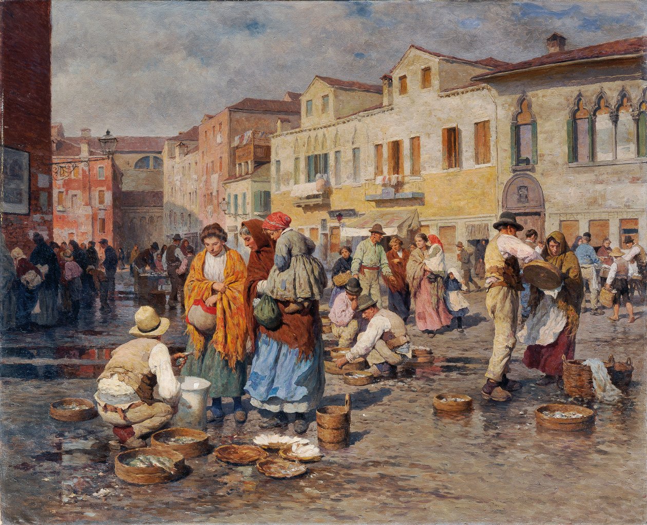 Mercado de peixe em Veneza de Carl Feiertag