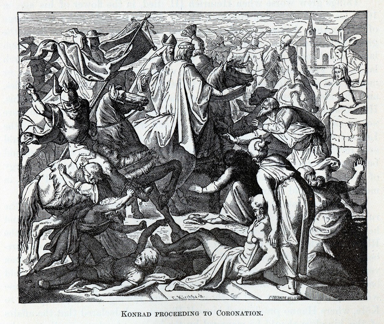 Konrad em processo de coroação, 1882 de Carl Ferdinand Obermann