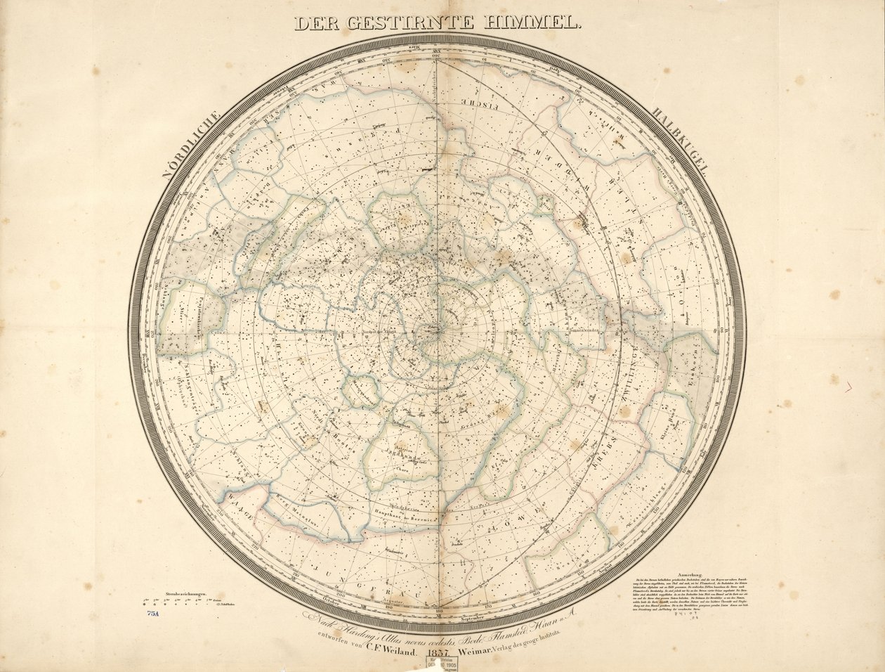 O céu estrelado - hemisfério norte de Carl Ferdinand Weiland