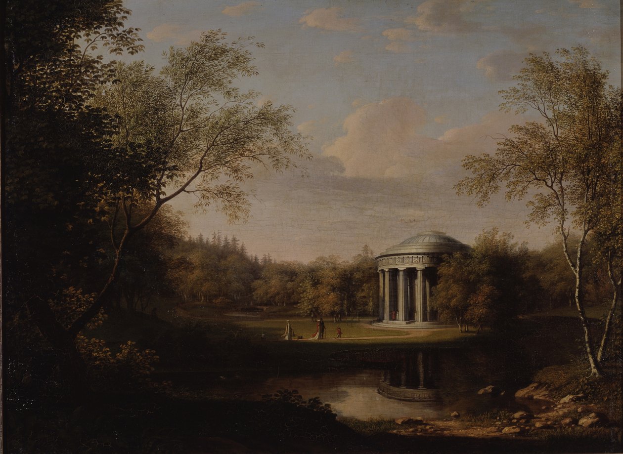 Vista do Templo da Amizade em Pavlovsk, c. 1800 de Carl Ferdinand von Kugelgen