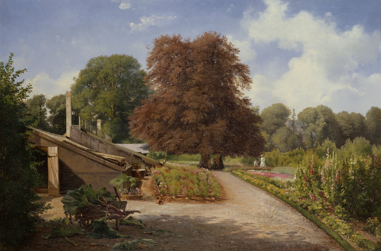 No Jardim (óleo sobre tela) de Carl Frederick Aagaard