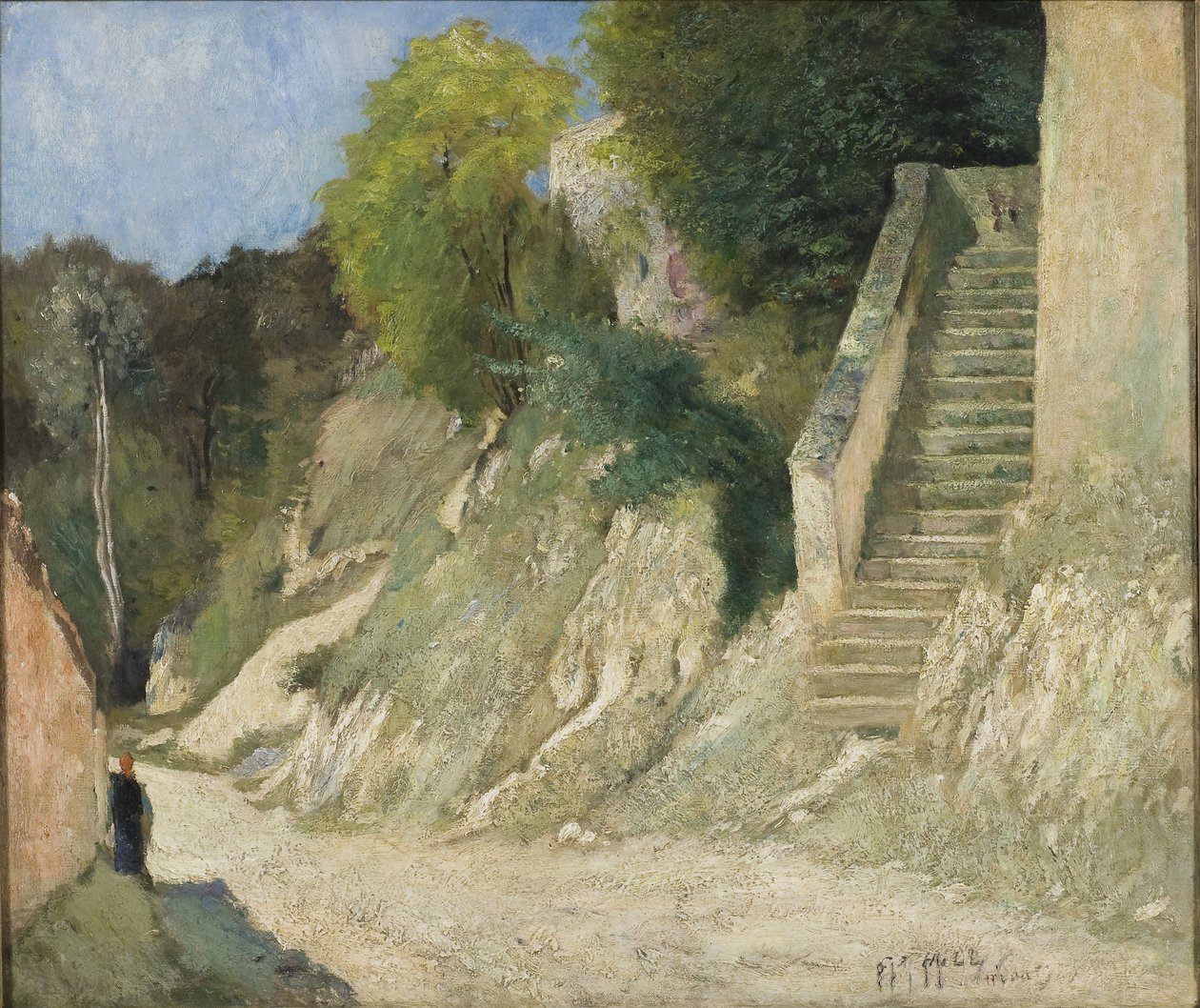 Uma subida íngreme em Montigny-sur-Loing, 1876 de Carl Fredrik Hill