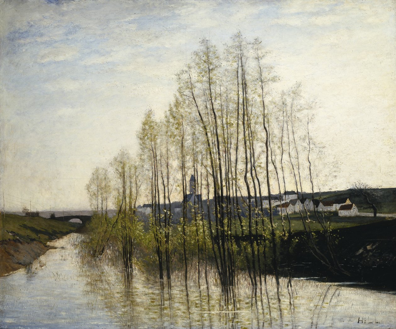 Paisagem do rio, Champagne, 1876 de Carl Fredrik Hill