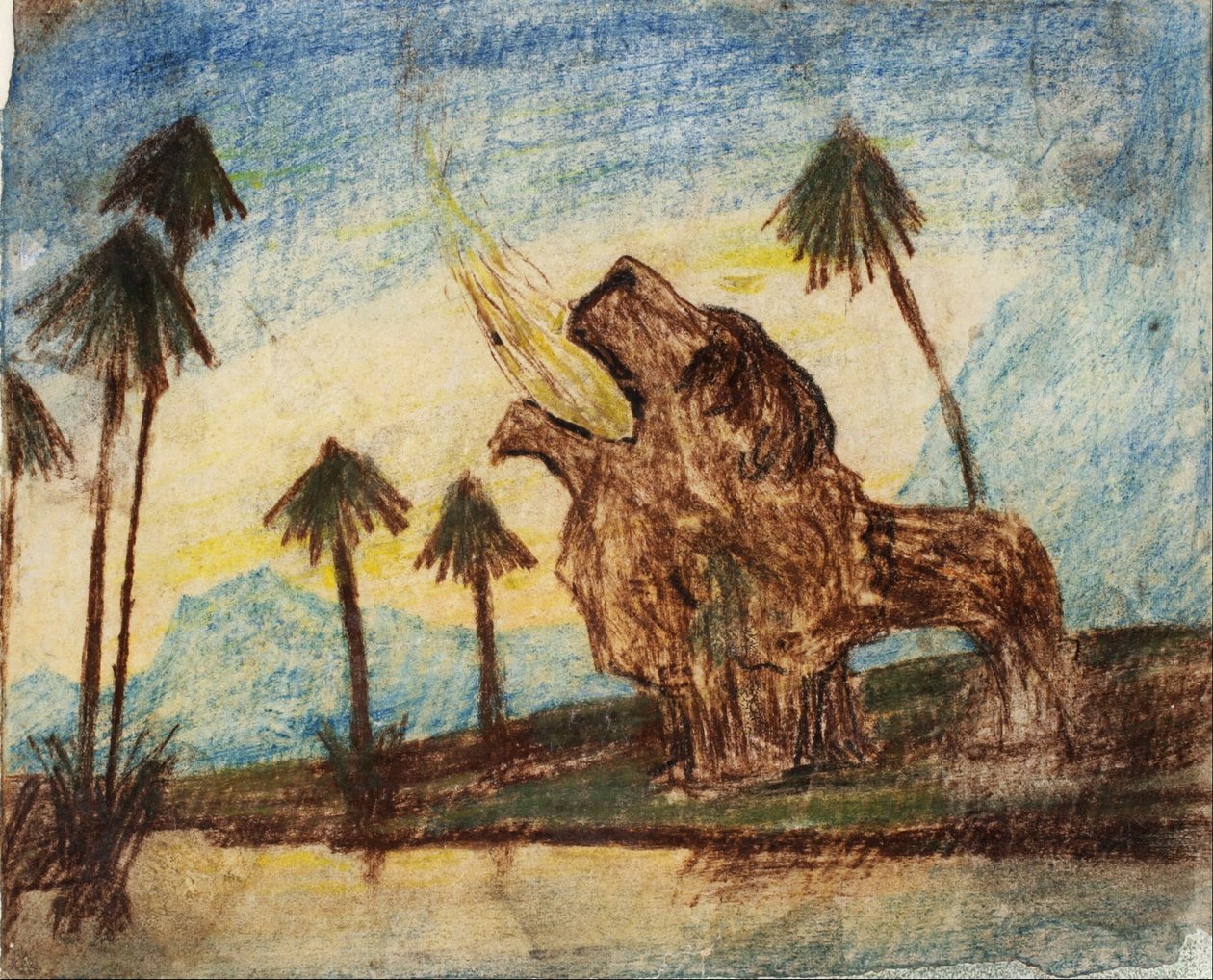 Sem título (paisagem com leão) de Carl Fredrik Hill
