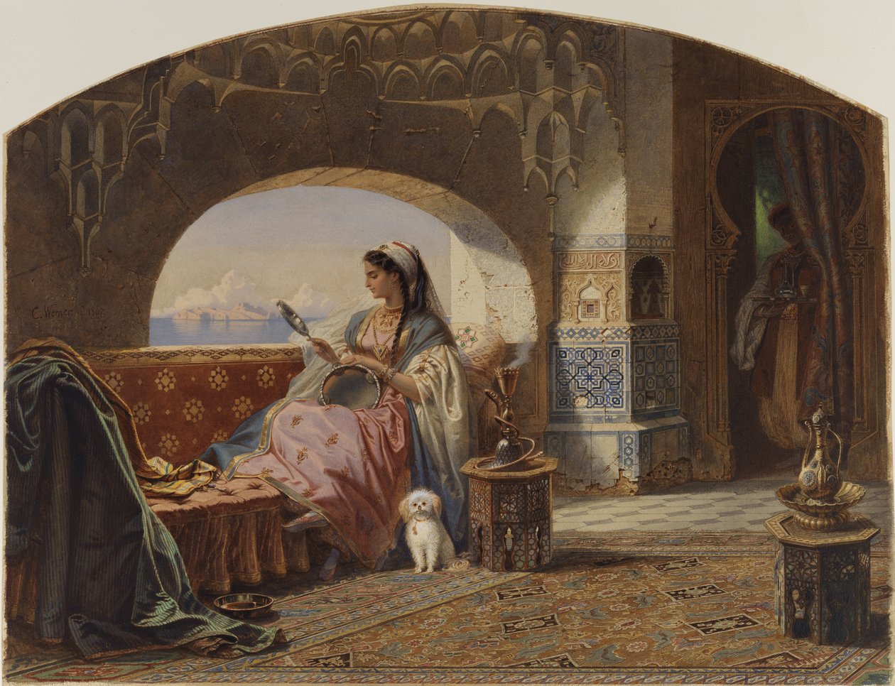 Beleza com um pandeiro de Carl Friedrich Heinrich Werner