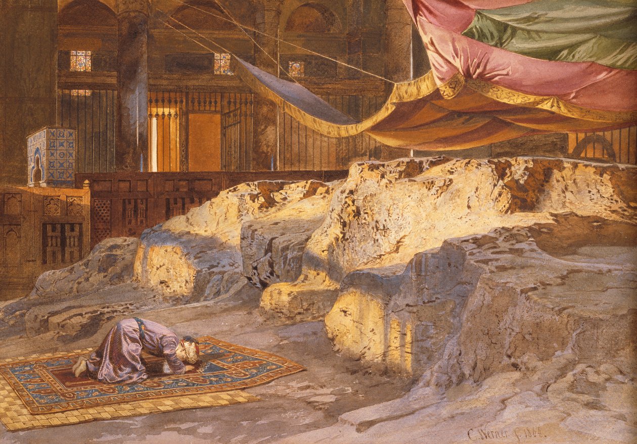 Dentro da cúpula da rocha, 1864 de Carl Friedrich Heinrich Werner