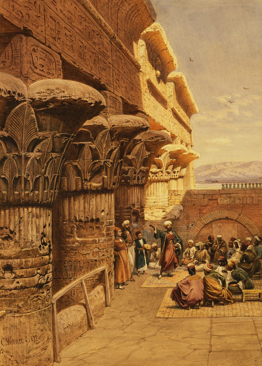 Músicos em Philae, 1877 de Carl Friedrich Heinrich Werner