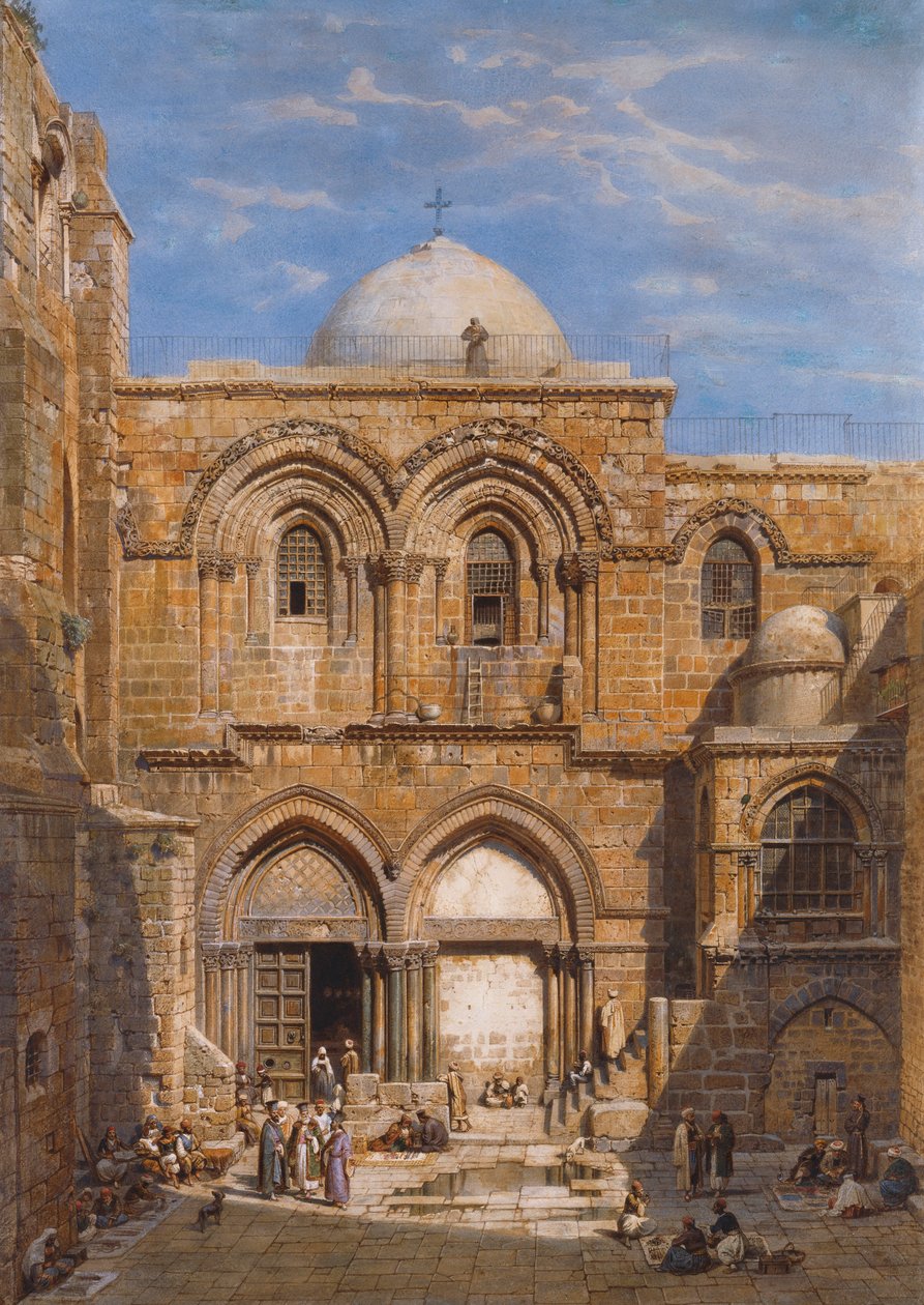 A Igreja do Santo Sepulcro, Jerusalém, 1862 de Carl Friedrich Heinrich Werner