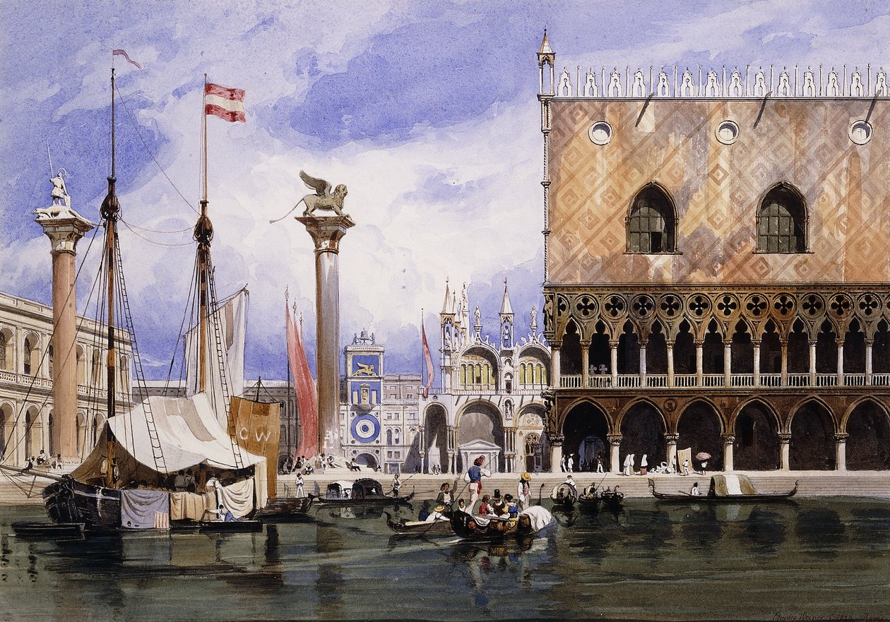 A Piazzetta di San Marco, Veneza, 1839 de Carl Friedrich Heinrich Werner