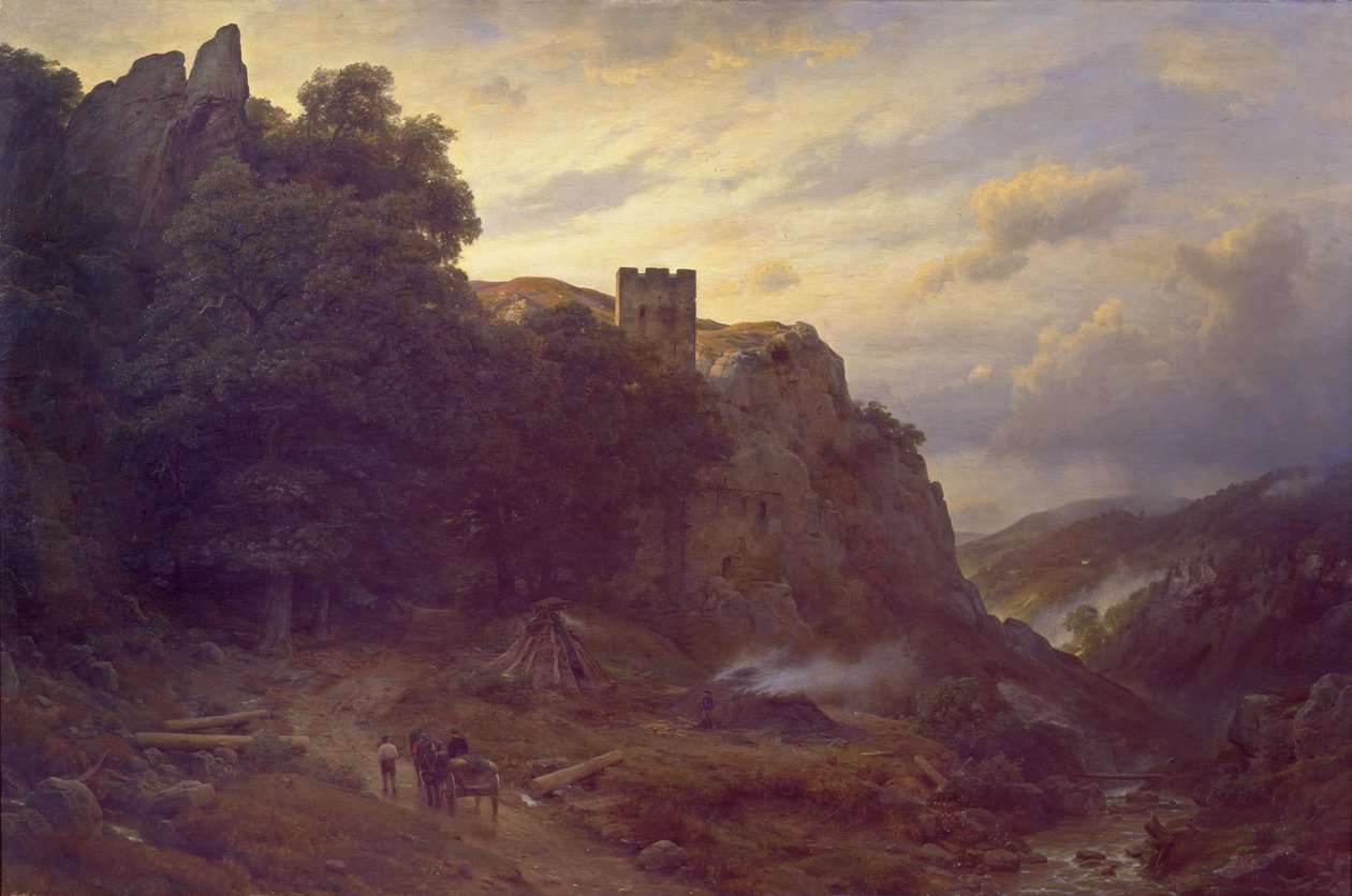 Castelo no Eifel de Carl Friedrich Lessing