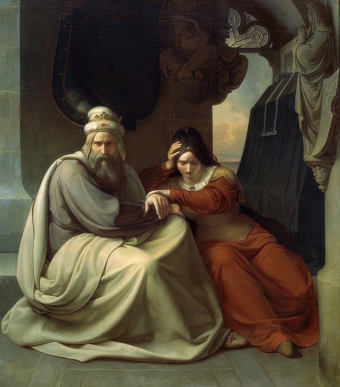O casal real de luto. 1830 de Carl Friedrich Lessing
