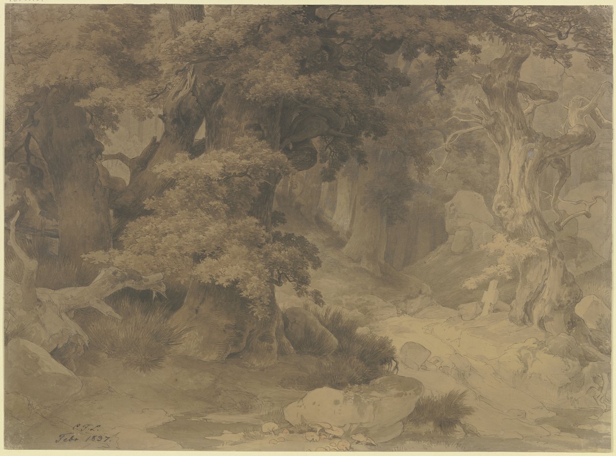 Floresta de carvalhos de Carl Friedrich Lessing