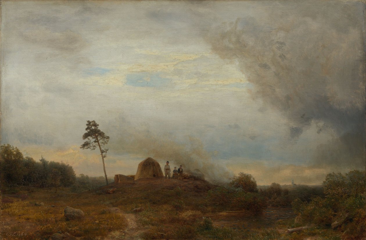 Bivaque polaco na charneca de Carl Friedrich Lessing
