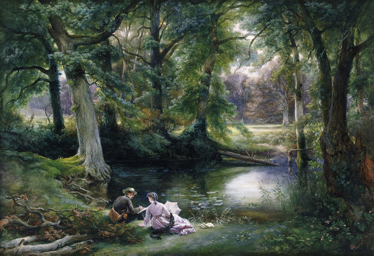 A lição de arte, 1870 de Carl Friedrich Wilhelm Trautschold