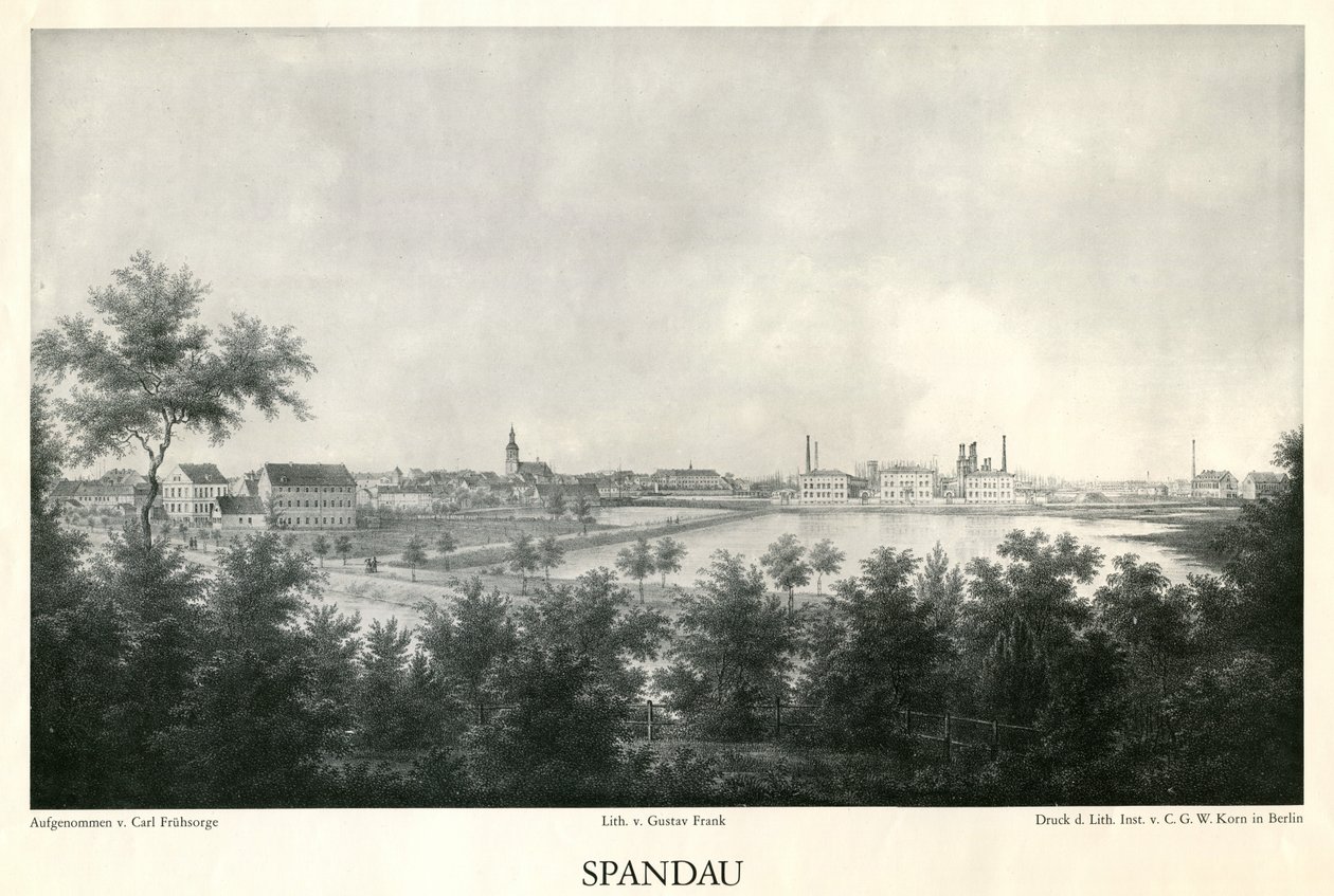 Cityscape Spandau por volta de 1860 de Carl Frühsorge