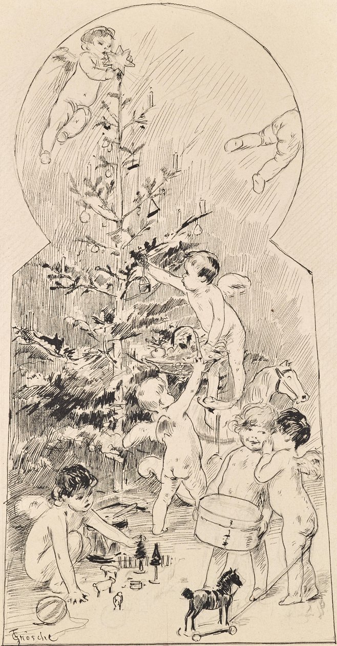 Anjos, limpar a árvore de Natal de Carl Fröschl
