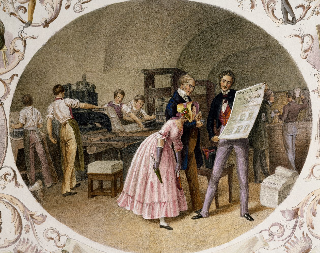 Interior da casa de impressão de Carl and Geiger Peter Johann Nepomuk Kunz