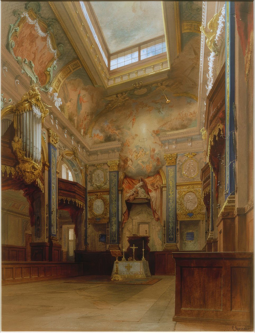 Capela no Palácio Charlottenburg de Carl Georg Anton Gräb