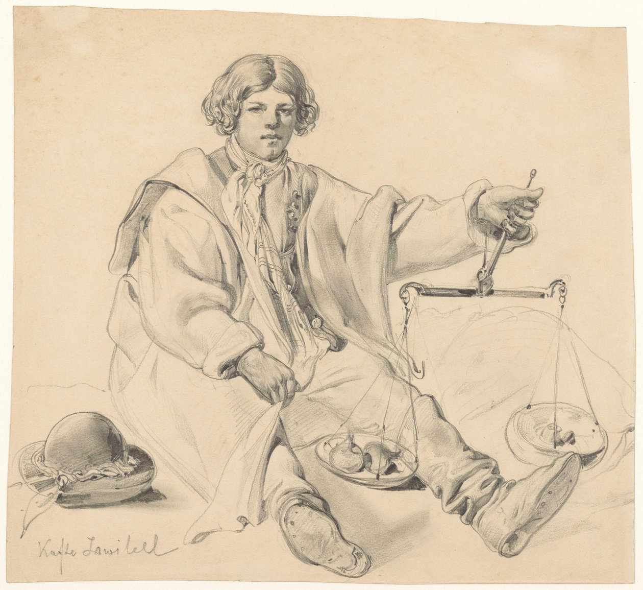 Vendedor de cebola croata sentada de Carl Goebel