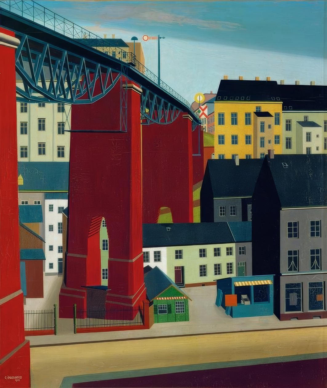 Ponte sobre a Schwarzbachstraße em Wuppertal de Carl Grossberg