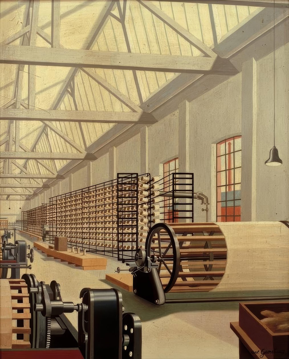 Sala preparatória (tecelagem) de Carl Grossberg