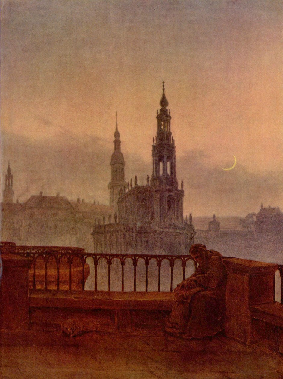 Alemão: Vista de Dresden a partir do terraço de Brühl Vista de Dresden a partir do terraço de Brühl de Carl Gustav Carus