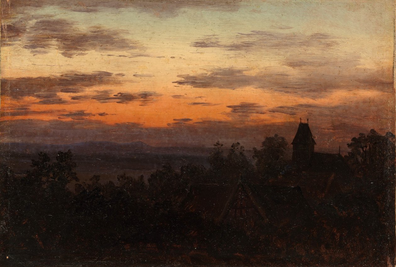 Paisagem ao pôr do sol de Carl Gustav Carus