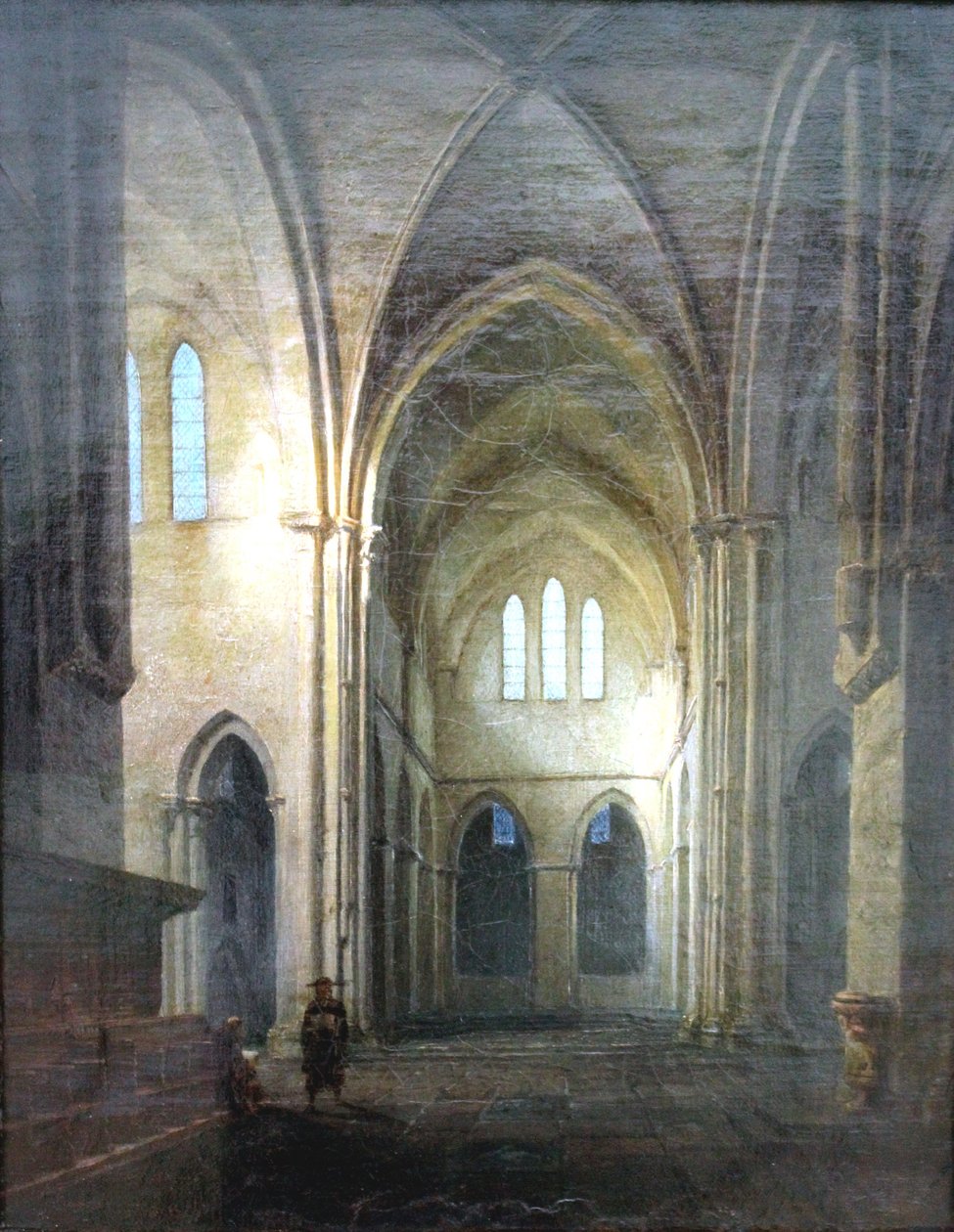 Igreja do mosteiro de Riddagshausen / Interior de uma igreja gótica de Carl Gustav Carus