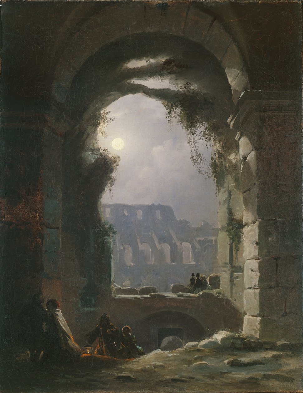 O Coliseu à noite, início da década de 1830 de Carl Gustav Carus