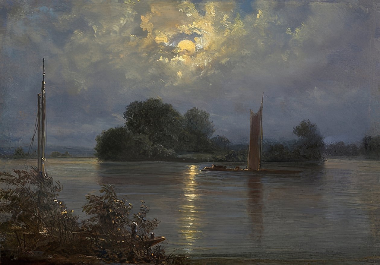 Lua cheia em Pillnitz de Carl Gustav Carus