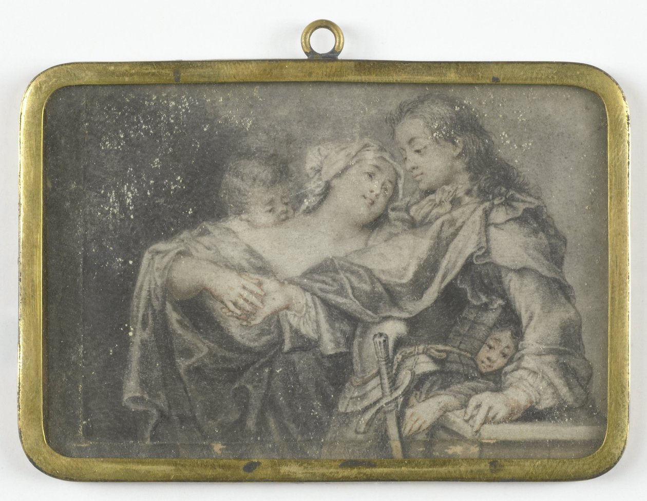 Uma jovem mulher que distrai um guerreiro enquanto um dos seus filhos o rouba de Carl Gustav Klingstedt (attributed to)