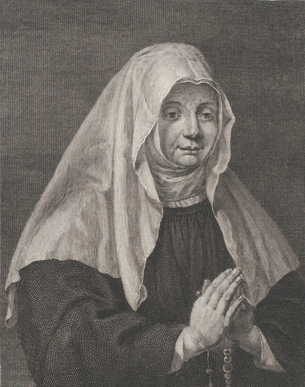 Retrato de uma freira orando, ca. 1771. de Carl Guttenberg
