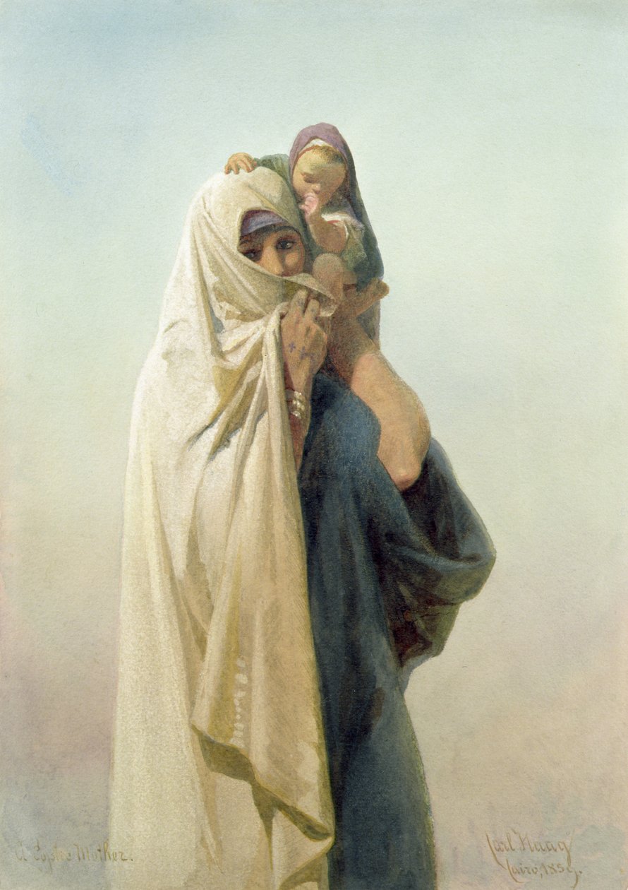 Uma mãe copta, 1859 de Carl Haag
