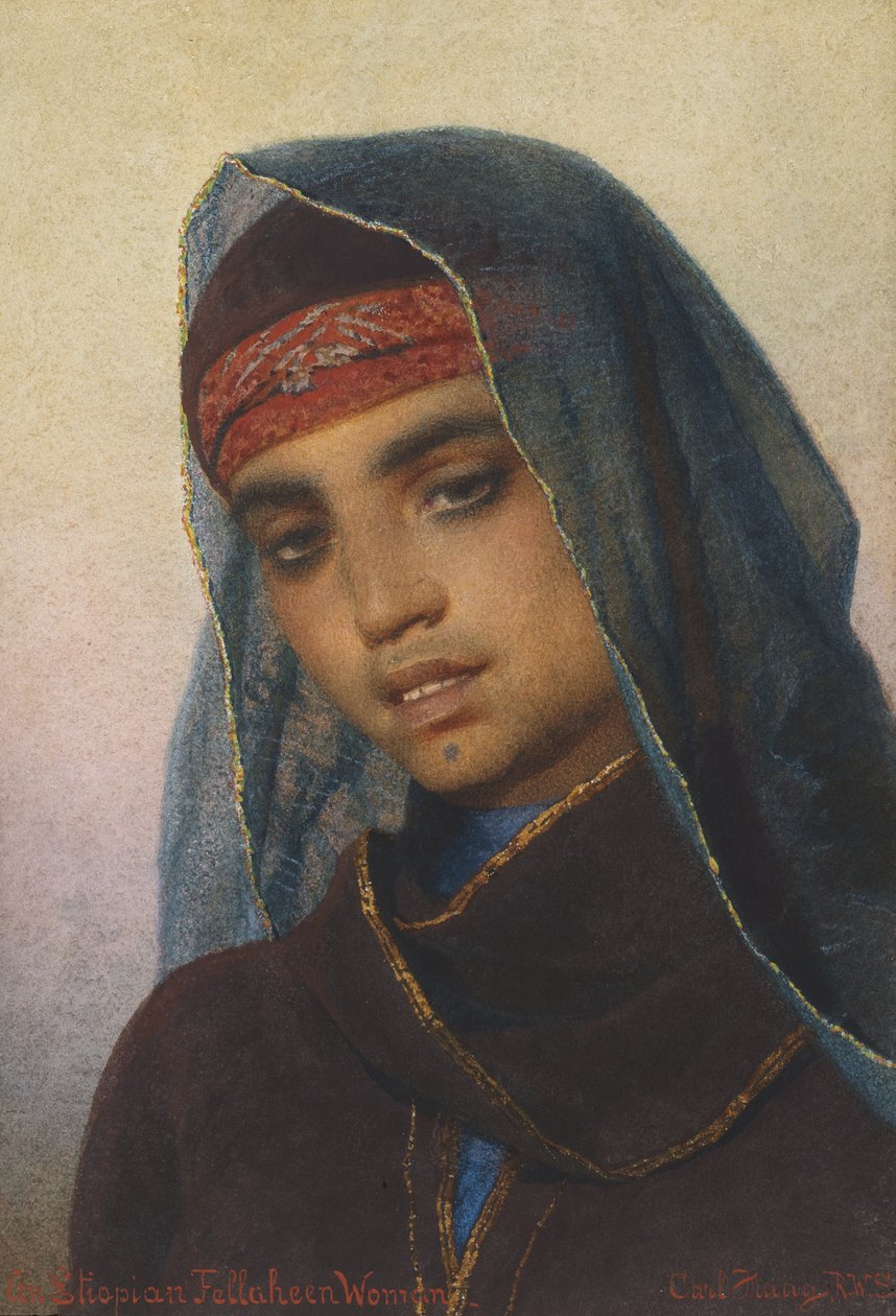 Uma mulher etíope Fellaheen (wc no papel) de Carl Haag
