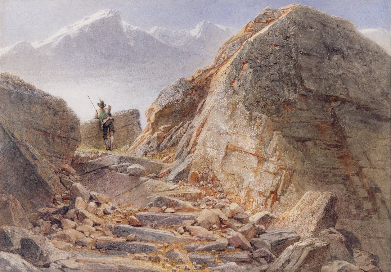 No sopé de Watzmann, terras altas da Baviera, 1857 de Carl Haag