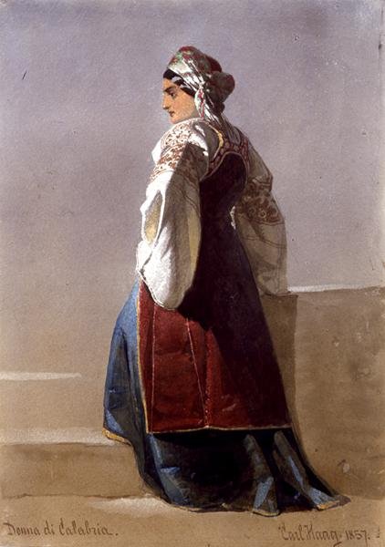 "Donna di Calabria", retrato de uma rapariga italiana. de Carl Haag
