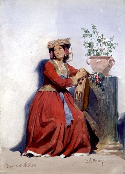 "Donna di Netuno", retrato de uma rapariga do campo italiana. de Carl Haag