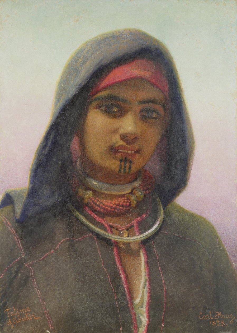 &39;Fatime de Abukir&39;, retrato de uma menina egípcia de Fellaheen, 1858 de Carl Haag