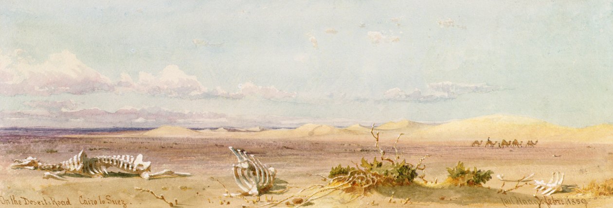 Colinas de areia no deserto, Cairo, Suez, 1859 de Carl Haag