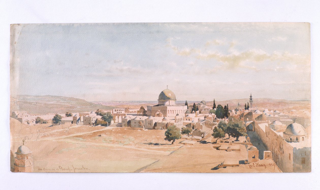 &39;The Haraam es Shereef, Jerusalém&39;, 1895 de Carl Haag