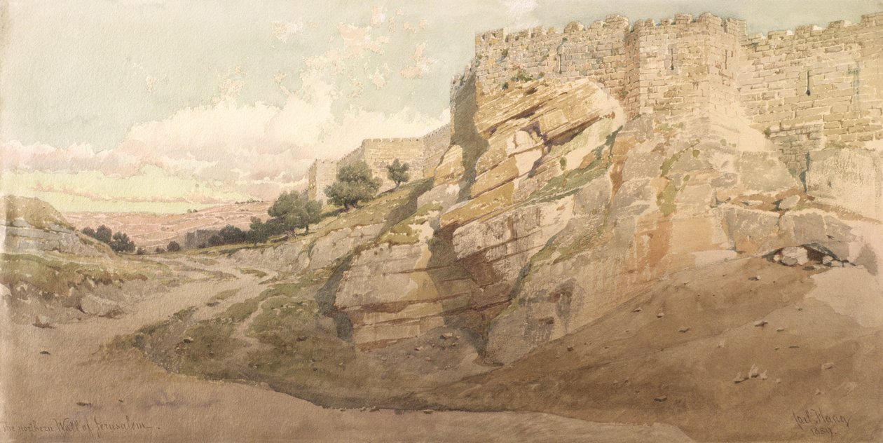O Muro Norte de Jerusalém, 1859 de Carl Haag