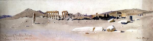 Os restos do Palácio de Zenobia, Palmyra de Carl Haag