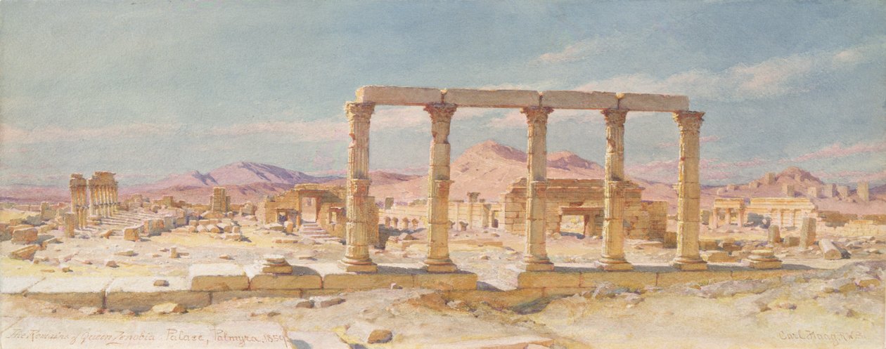 As ruínas do palácio de Zenobia, Palmyra de Carl Haag