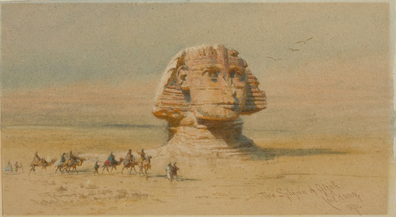 A Esfinge de Gizé (aquarela sobre papel (colado a bordo)) de Carl Haag